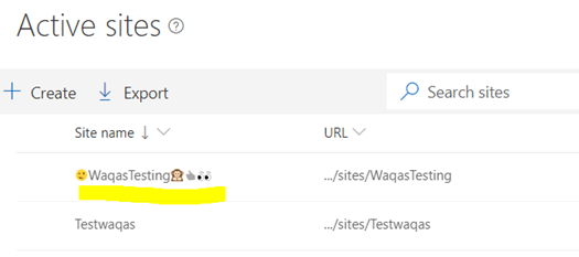 SharePoint - Emoji In Site Name
